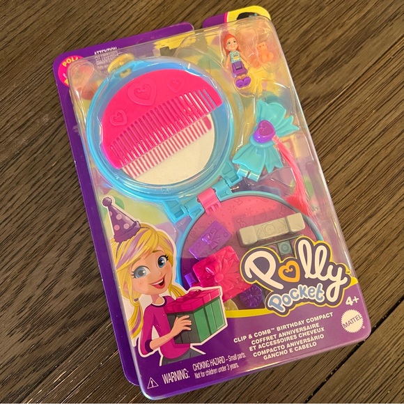 Mattel Other - Birthday Polly Pocket w/ compact, comb and hair clip